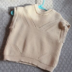 Elegant Beige Women's Ribbed Sweater